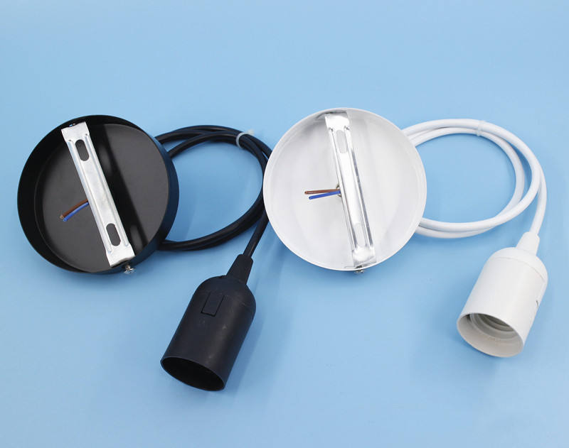 Portalámparas Cable E27 Base Bombilla Zócalo Colgante Luz Tela Metal Personalizado PVC Interruptor Estilo Cable Enchufe Plástico Dimmer Tornillo ZHE