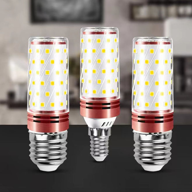 7W LED E14 E27 bombilla tricolor temperatura maíz bombilla 12W 16W 18W bombilla de araña para luz interior