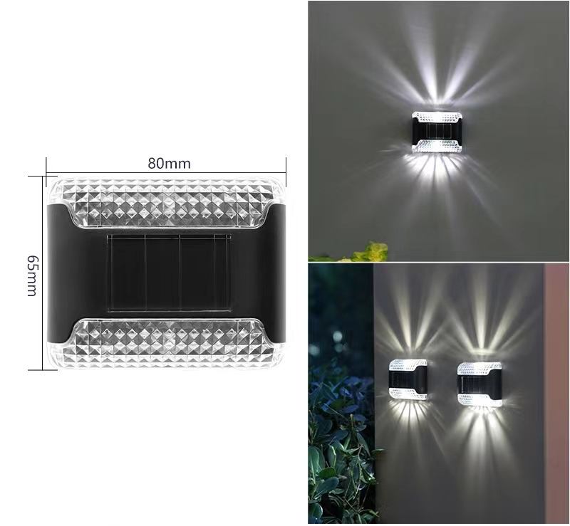 Lámpara de pared Solar transparente hacia arriba y hacia abajo, impermeable para exteriores, hogar, jardín, terraza, balcón, decoración de ambiente, luz