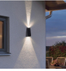 Arandela de pared solar para jardín al aire libre, lámpara de pared para el hogar, lámpara de iluminación impermeable hacia arriba y hacia abajo, lámpara de pared decorativa para jardín de Villa