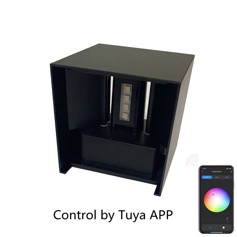 Lámpara de pared RGB inteligente para exteriores, lámpara de pared RGB que cambia de Color regulable, resistente al agua, IP65, lámpara ajustable para exteriores