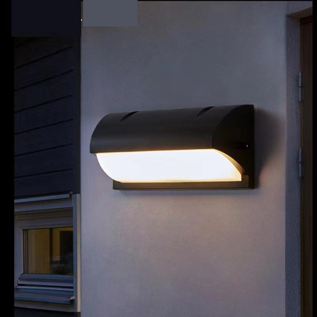 Lámpara LED de pared para exteriores de 12W, luz de pared led resistente al agua, luz simple para pasillo, escaleras, patio, luz de pared para balcón, súper brillante