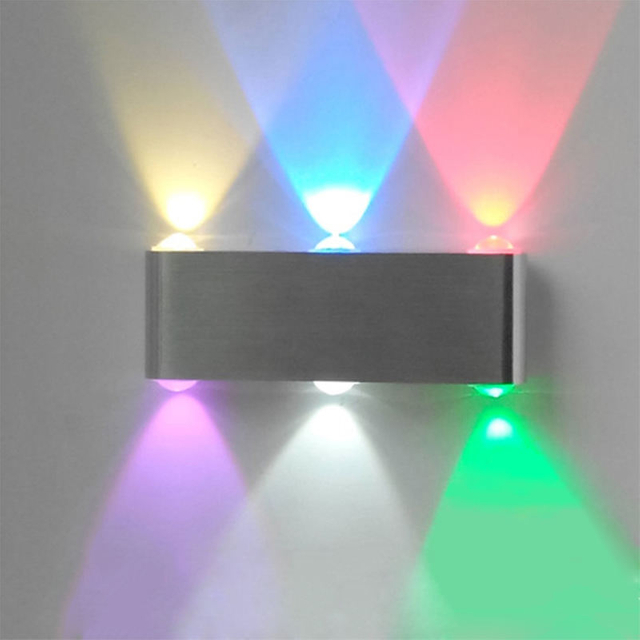 6W 8W RGB Rectángulo Forma Decoración de gama alta para el hogar Soporte de pared Lámpara Decoración del hotel Lámpara Up Down Lights