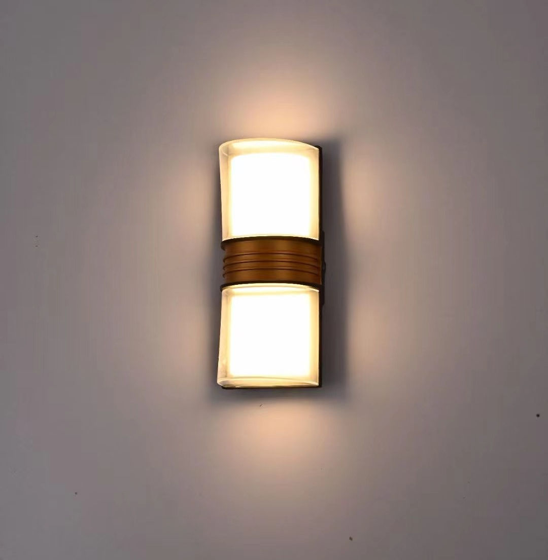 6W 12W LED moderna lámpara de pared impermeable para exteriores dormitorio interior sala de estar balcón luz de pared iluminación del hogar aplique de pared de aluminio