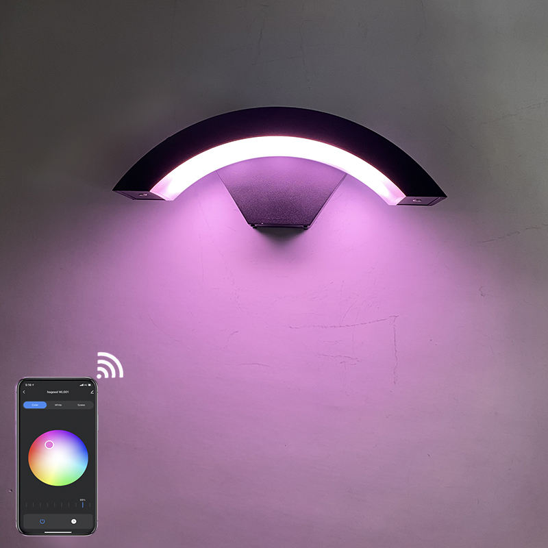 Lámpara de pared Tuya de 9W/12W, Control de aplicaciones, iluminación inteligente para exteriores, luz acrílica montada en la pared, lámparas de pared inteligentes Led, candelabro