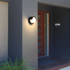 Lámpara de pared Led impermeable para decoración de jardín y exteriores, candelabro de iluminación para puerta delantera, luminaria de AC85-260V, accesorio de pantalla negra
