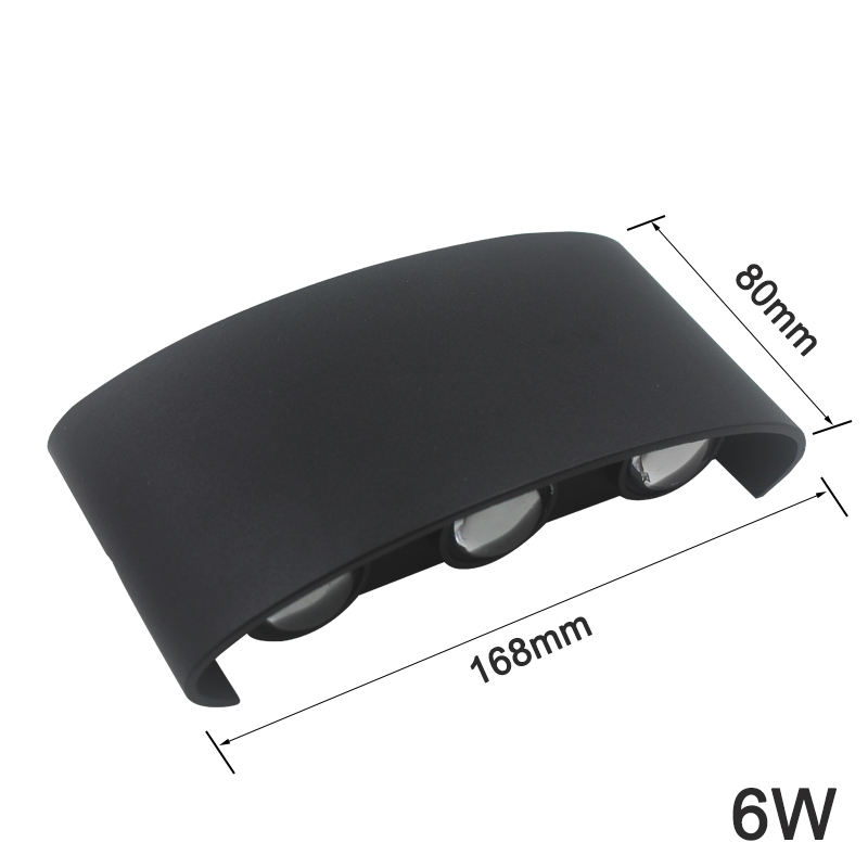 Iluminación de carcasa blanca y negra nórdica IP65 de aluminio resistente al agua para exteriores, interiores, escaleras, cabecera, dormitorio, decoración, lámpara de pared LED