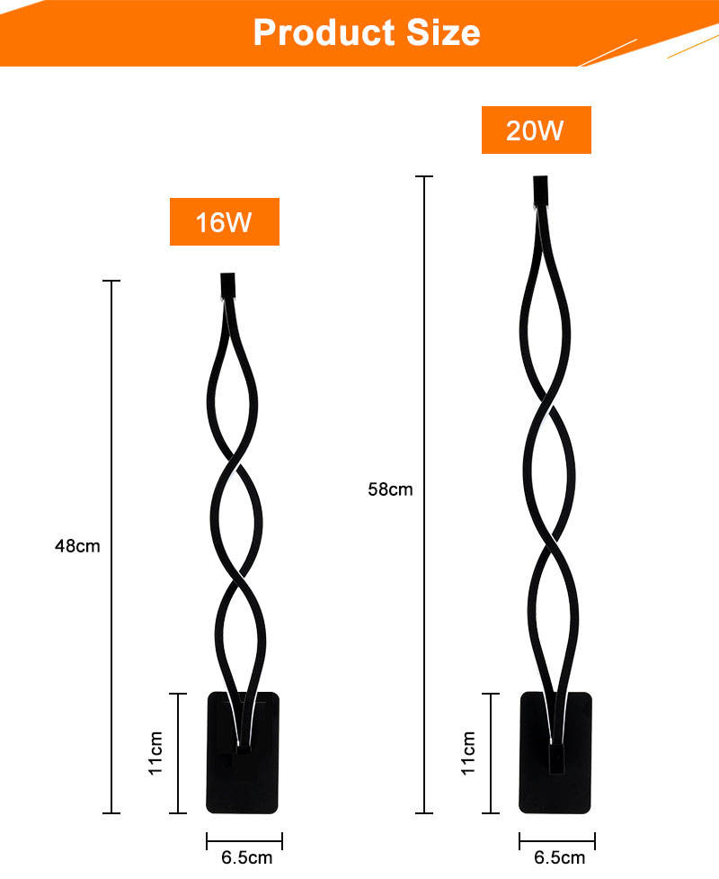 Apliques de pared LED de 16W para interior de casa, luces de pared de atenuación continua de 24W y 2,4G con control remoto, lámpara de pasillo para escaleras, iluminación