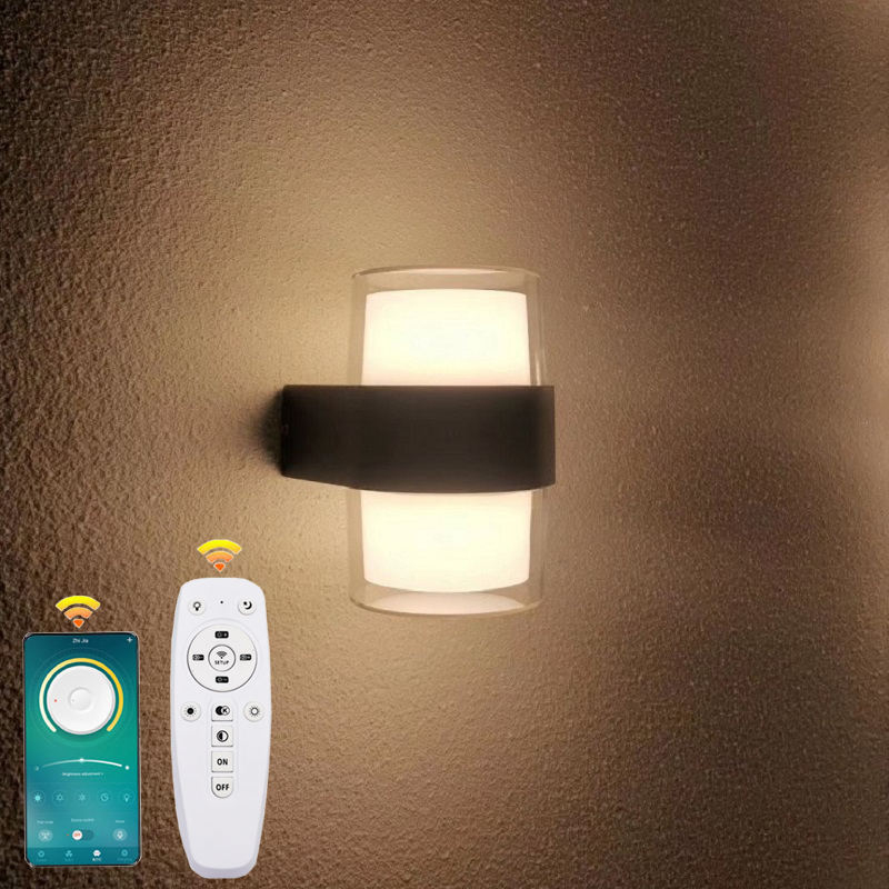 10 * 2W Accesorios de iluminación Montado en la pared 2.4G Luz de pared LED Temperatura de tres colores con control remoto Lámpara de pared impermeable de acrílico