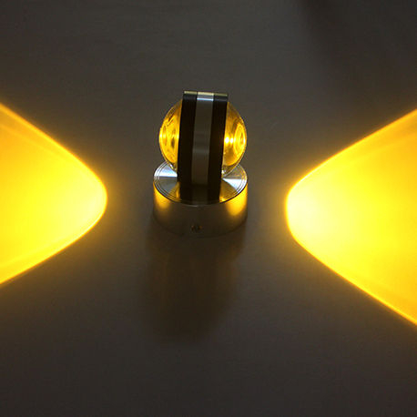 AC85-265V de 6W, diseño moderno, luz de pared de cristal doble, luz de arriba y abajo para interiores, decoración de Hotel, lámpara de aplique LED para el hogar