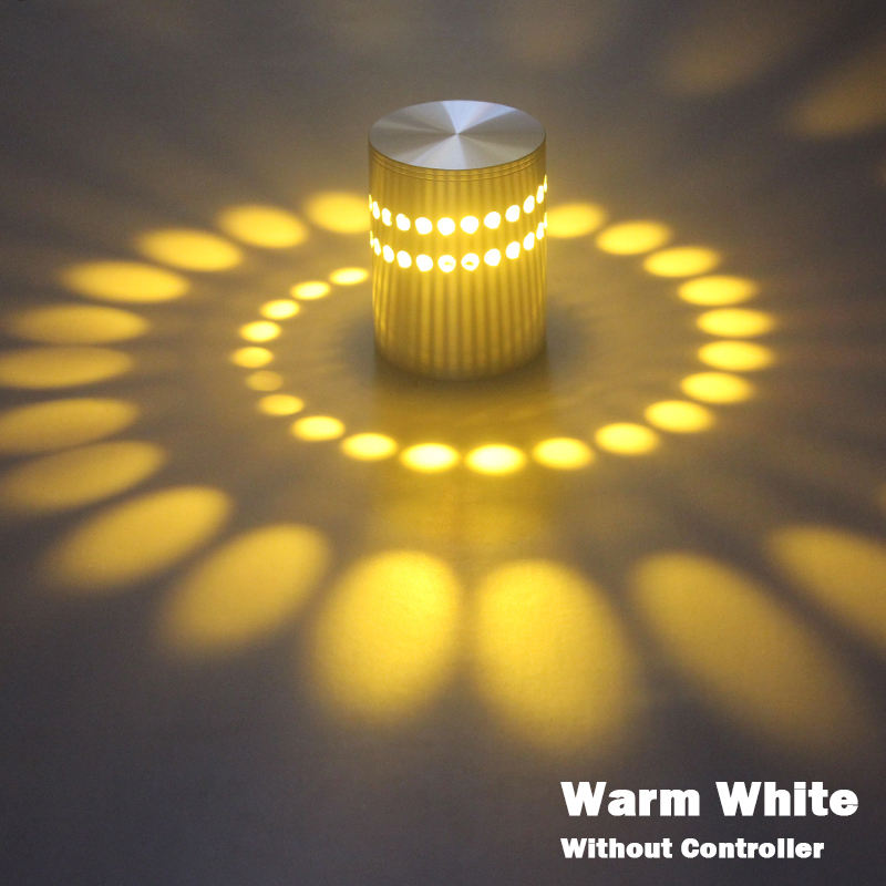 Más vendidos 3W AC85 ~ 265V Lámpara de decoración de interior montada en la pared de aluminio RGB LED Luz de noche con controlador Lámpara de pared LED moderna