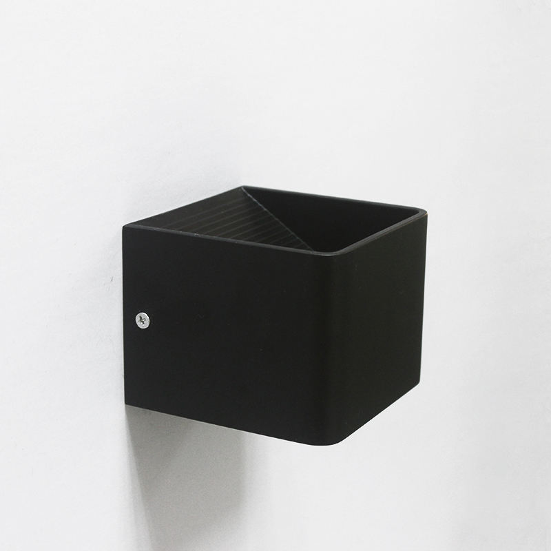 Lámpara de pared LED de cubo de 3W de cerámica negra hacia arriba y hacia abajo para decoración interior con lámpara de pared de precio de fábrica iluminación moderna