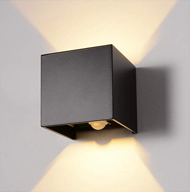 Nuevo Cubo con Sensor de movimiento, luz LED de pared de 12W, luz cálida para exteriores, impermeable, ajustable hacia arriba y hacia abajo, sin escalones, para dormitorio, Loft, vogue