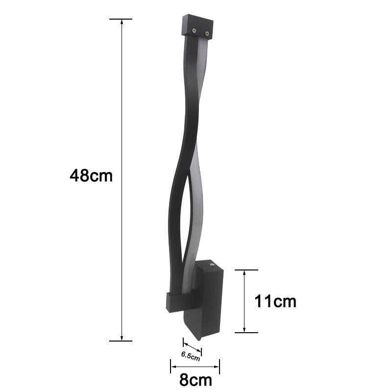 Lámpara de pared de onda larga de 2,4G con controlador, lámpara de pared LED, sala de estar minimalista, escalera, dormitorio, camas, lámpara de noche