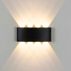 Lámpara de pared Led de 8W para exteriores, interiores, Ip65, arriba, abajo, blanco, negro, moderno, para el hogar, escaleras, dormitorio, mesita de noche, luz de baño
