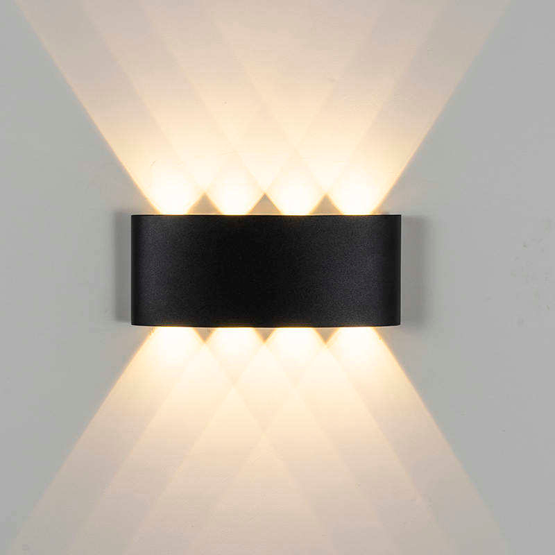 Lámpara de pared Led de 8W para exteriores, interiores, Ip65, arriba, abajo, blanco, negro, moderno, para el hogar, escaleras, dormitorio, mesita de noche, luz de baño
