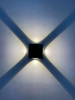 Aplique de pared impermeable concha negra en forma de diamante 12W