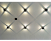 Lámpara de pared LED de alta calidad, negra, de cuatro lados, 12W, redonda, impermeable, para exteriores, para jardín, decorativa, colorida, arriba y abajo