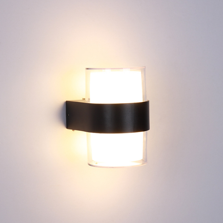 Nueva lámpara de pared Led impermeable acrílica redonda de 6 W para decoración de jardín y exteriores, candelabro de iluminación para puerta delantera