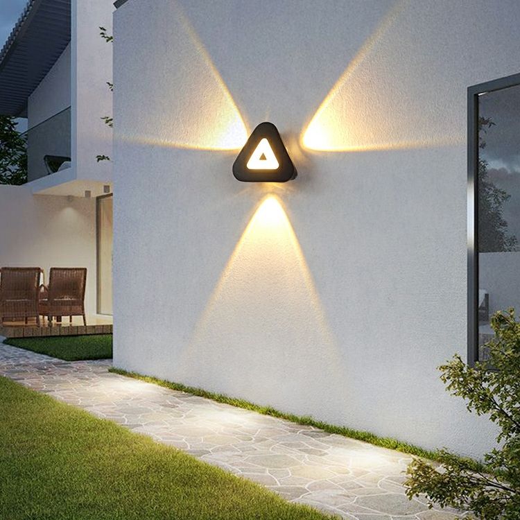 Lámparas de pared LED con forma de triángulo minimalista moderno, lámparas de pared para exteriores de estilo nórdico, sala de estar, AC85-265V de 12W, iluminación elegante Simple