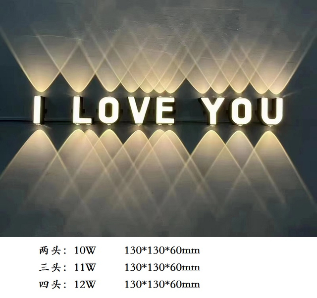 Lámpara de letras con letras, luces de pared Led DIY para pared de dormitorio, lámpara de pared Led, apliques de pared Led 