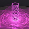Atmósfera de control remoto Lámpara de cristal rosa Carga USB Sala de estar Dormitorio Lámpara de mesa pequeña Nuevo Regalo de cumpleaños de 360 ​​​​grados Lámpara de mesa LED