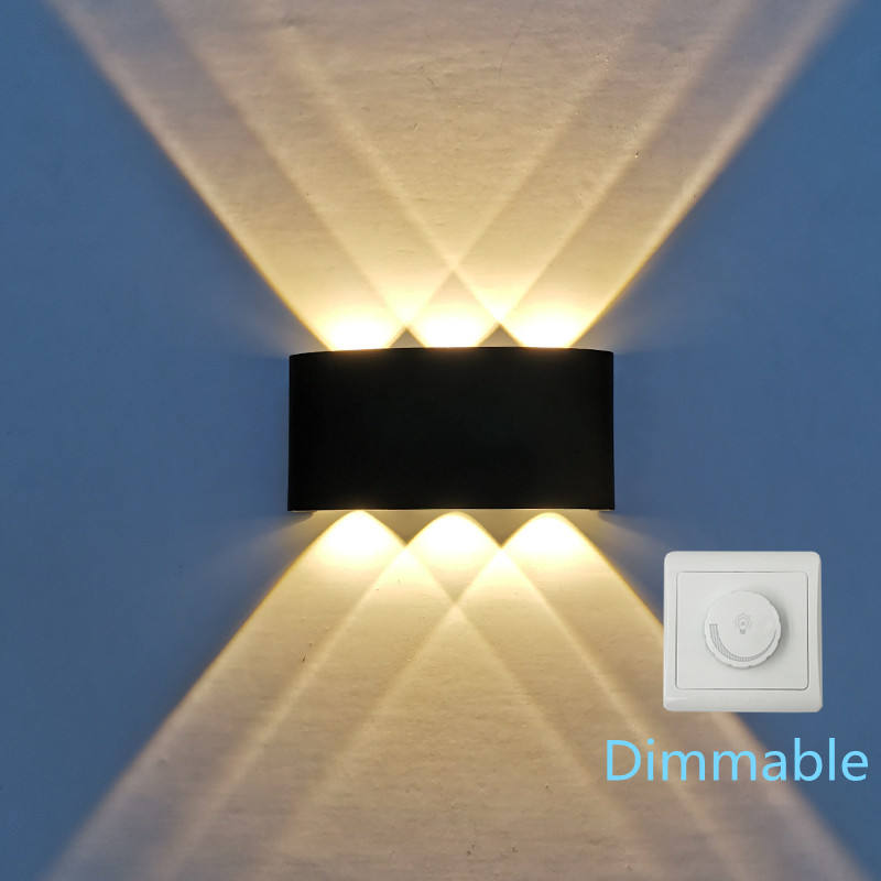 Luz de pared Led Decoración de aluminio interior Iluminación interior Arriba y abajo Luz de pared impermeable Lámpara de pared de jardín al aire libre