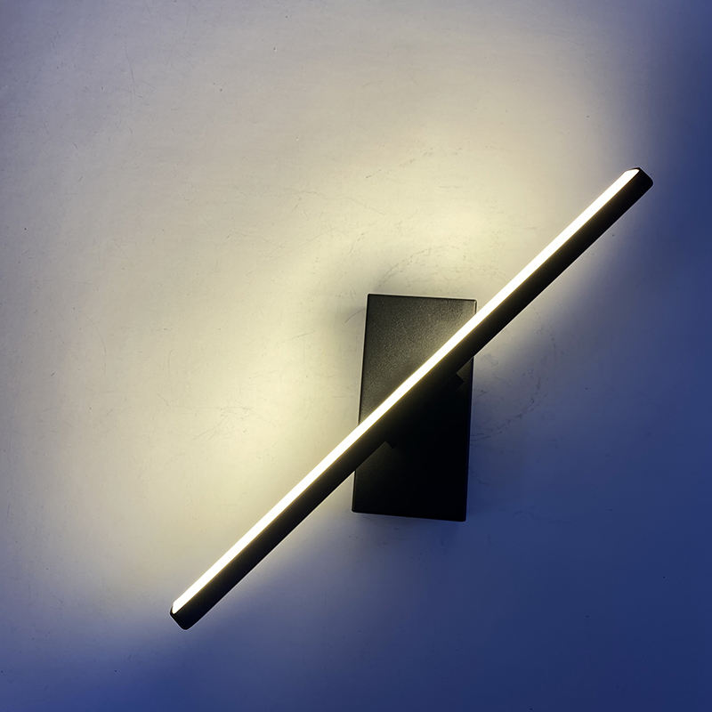 Lámpara de pared para cabecera de dormitorio, ángulo ajustable giratorio, iluminación LED para interiores, lámpara de pared de tira simple de aluminio