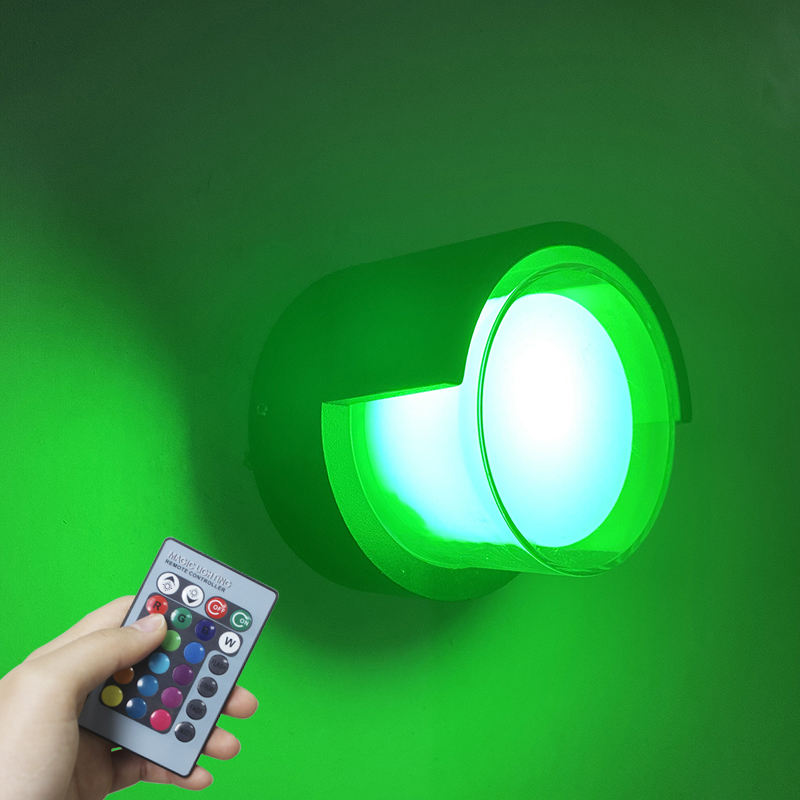 Nuevo 5W impermeable acrílico Art Deco pared Led luz exterior iluminación pared aplique Rgb con Control remoto