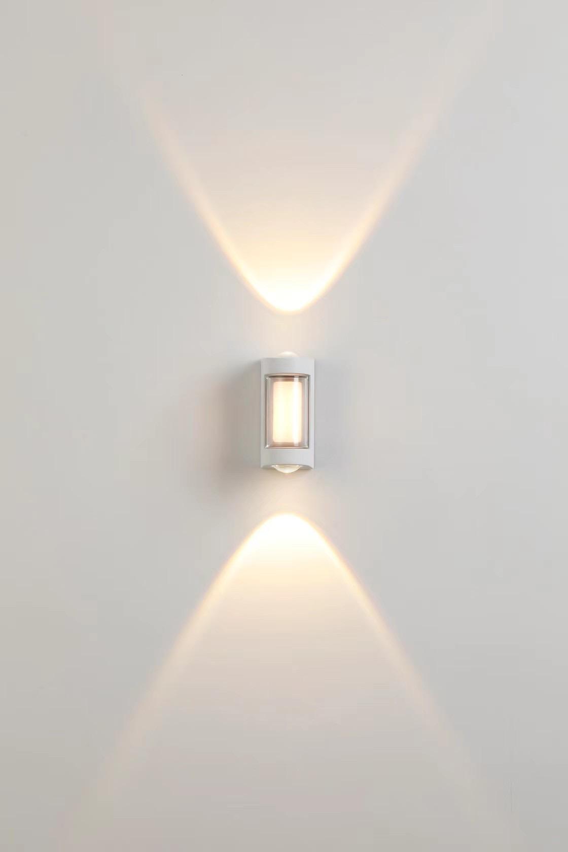 Lámpara de pared LED a prueba de agua, luces decorativas para jardín, luz de pared exterior de aluminio hacia arriba y hacia abajo, lámpara de pared LED montada