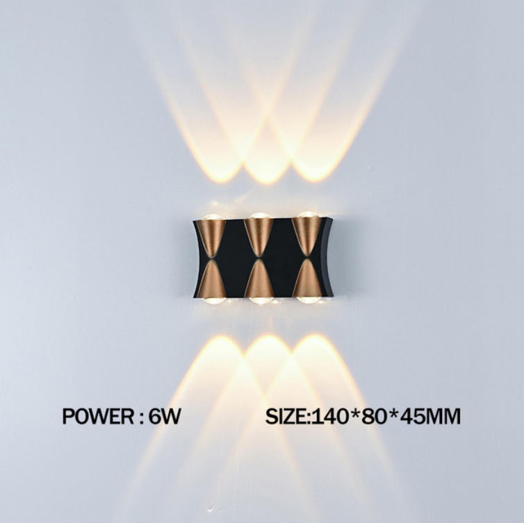 LED impermeable IP65 jardín balcón lámpara de pared decorativa interior y exterior luz de pared