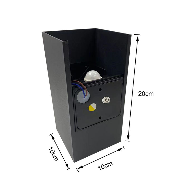 Aplique de pared de jardín impermeable de 12 W, candelabro de pared led de movimiento, iluminación de pared del dormitorio, ángulo de iluminación ajustable