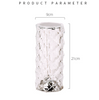 Lámpara de mesa de cristal con enchufe USB de 1W, lámpara de ambiente de pétalos de rosa, lámpara de noche romántica para dormitorio, luz nocturna de carga