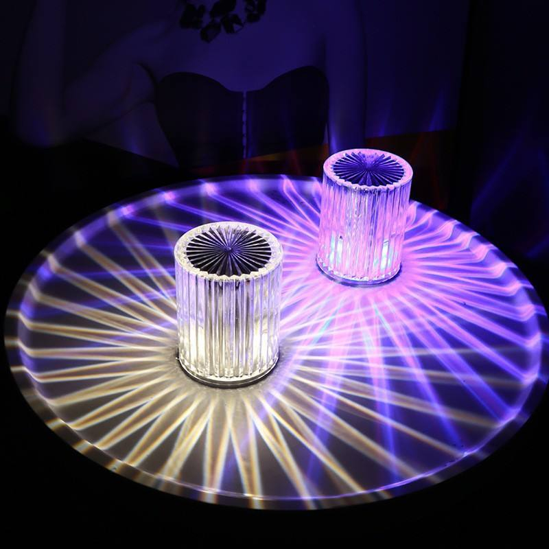 Lámpara de mesa acrílica superventas de Amazon, regalo de vacaciones, lámpara de mesa recargable por USB, lámpara de mesa con Control remoto que cambia de 16 colores