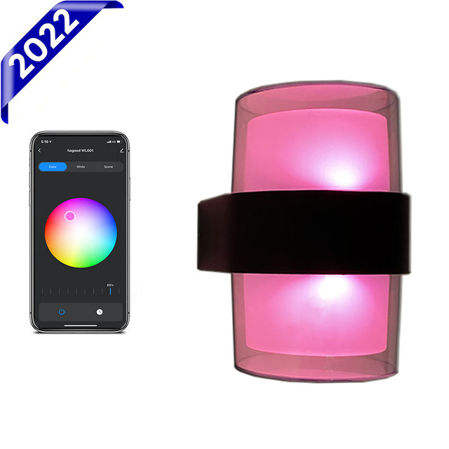 Lámpara LED de pared moderna para interiores, aplicación Tuya, atenuación RGB/lámpara de jardín con Control remoto, resistente al agua, IP65, accesorios de iluminación para exteriores, AC85-265V