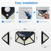 100 LED ip65 luz Solar al aire libre lámpara Solar PIR Sensor de movimiento luz de pared impermeable energía Solar luz solar para decoración de jardín