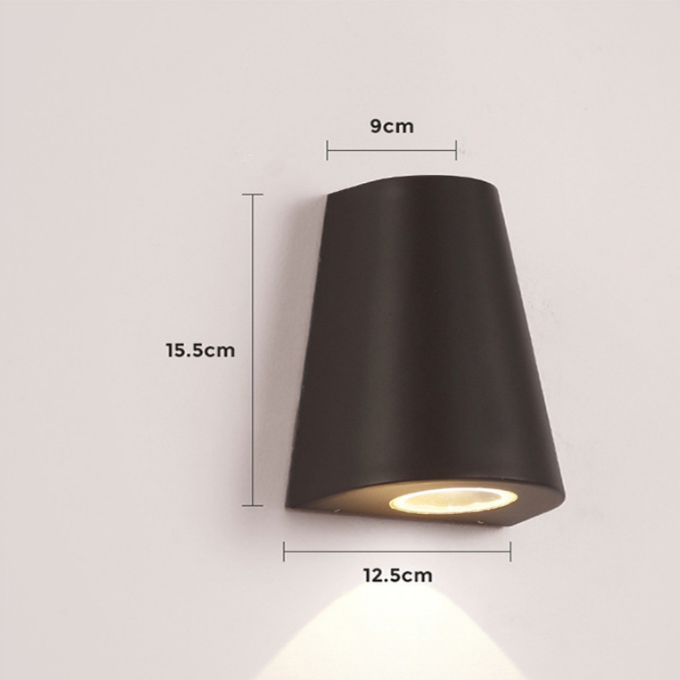 Lámpara de pared LED de un solo cabezal, resistente al agua, IP65, lámpara de pasillo de jardín, aplique de luz interior para exteriores, AC85-265V