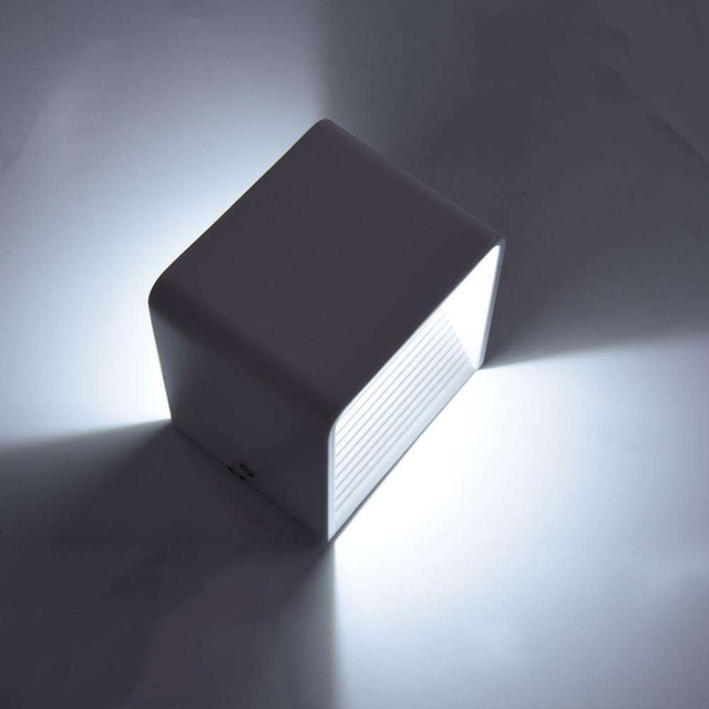 Cubo CoB 6W LED arriba y abajo aplique de pared AC85-265V dormitorio cabecera cubo pared luz interior aluminio decoración artículos de iluminación