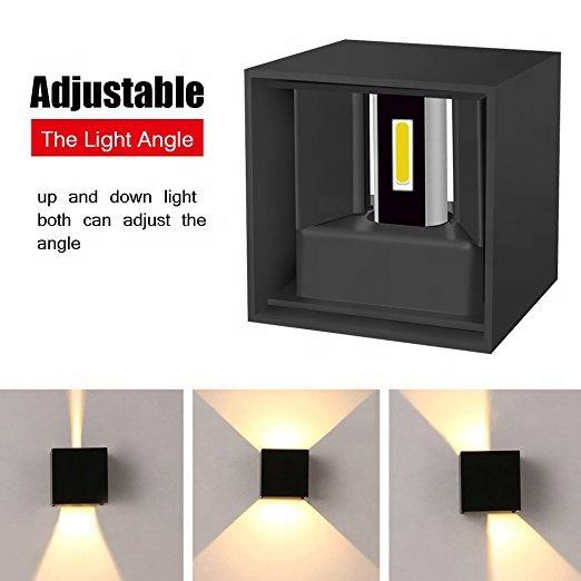 Nueva lámpara de varita led regulable para exteriores, impermeable, ip65, luz de pared de cubo, 12w, lámparas de pared Led modernas para jardín