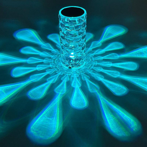 Lujo acrílico moderno transparente Led Control táctil cristal lámpara de mesita de noche luz nocturna recargable cena romántica Amazon