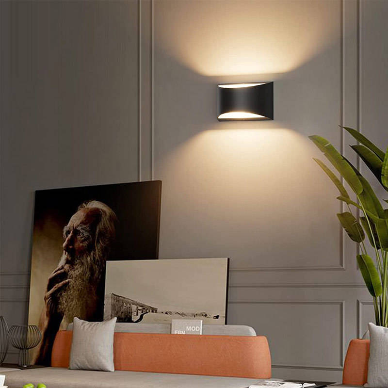 Lámparas de pared de 10W hacia arriba y hacia abajo, luz LED de pared de aluminio dorado y plateado, lámpara de pared LED para dormitorio, sala de estar, pasillo, iluminación lateral