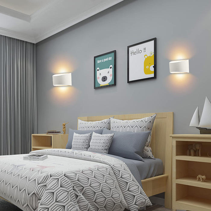 Lámparas de pared de 10W hacia arriba y hacia abajo, luz LED de pared de aluminio dorado y plateado, lámpara de pared LED para dormitorio, sala de estar, pasillo, iluminación lateral