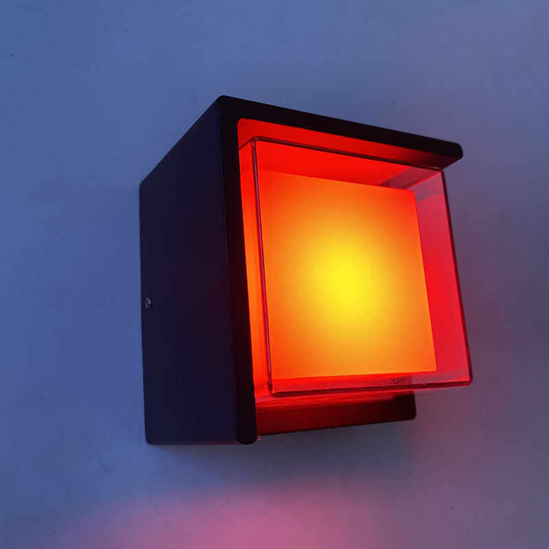 Interior moderno 5W LED luz de pared acrílico cuadrado negro sala de estar pasillo escalera decoración del hogar pared