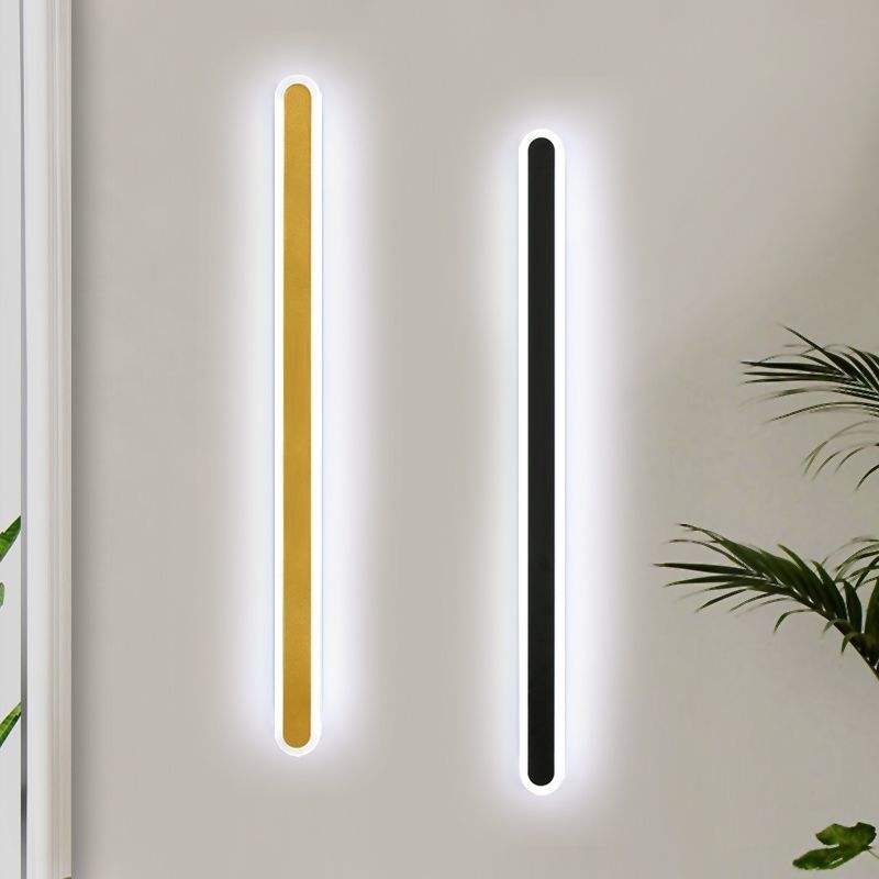 Lámpara de pared de línea LED minimalista moderna, dormitorio, mesita de noche, sofá, baño, espejo de fondo, lámpara decorativa, luces acrílicas de hierro Mrought