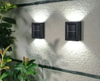Lámpara de pared solar para jardín al aire libre, lámpara de pared impermeable hacia arriba y hacia abajo, lámpara de pared decorativa para jardín de Villa