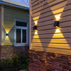 Aplique de pared Solar para jardín, decoración para exteriores, resistente al agua, arandela de inducción hacia arriba y abajo, aplique de luz exterior altamente eficiente