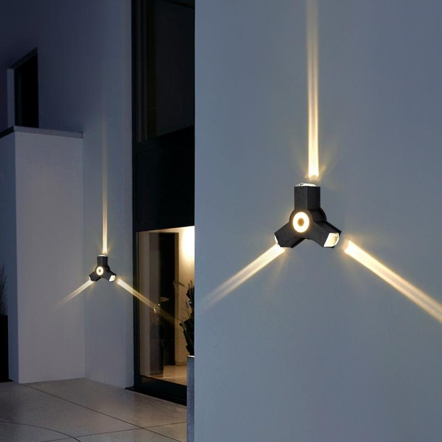 LED 6 W/12 W exterior impermeable IP65 luz de pared porche jardín lámpara de pared interior dormitorio sala de estar decoración lámpara de iluminación