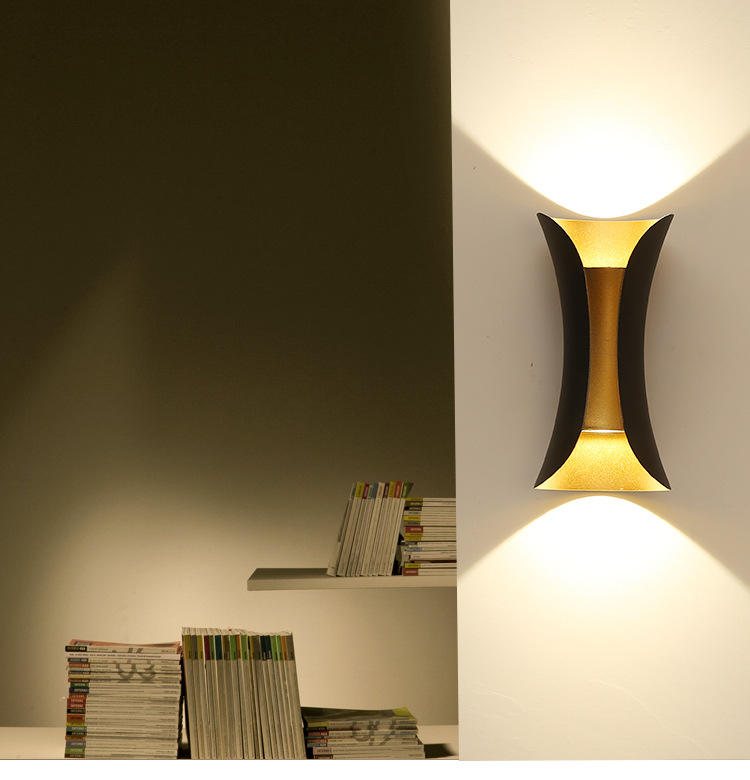 Lámpara de pared a prueba de agua de 10W, luz de pared LED moderna, iluminación hacia arriba y hacia abajo, dormitorio para el hogar al aire libre