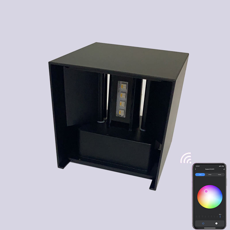 Lámpara de pared impermeable Hagood Wifi Lámpara de pared LED montada en la pared RGB Al lado del cambio de color con el asistente de Google y Amazon Alexa