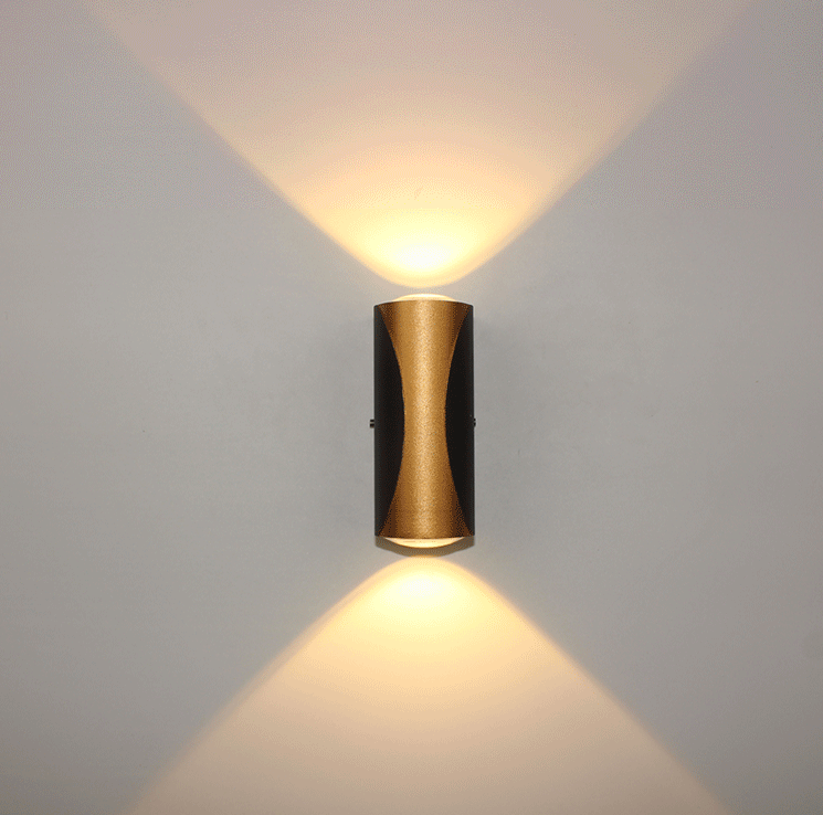 Lámpara de pared LED impermeable IP65, lámpara de pared de aluminio para jardín, luz blanca negra dorada, luz de pared para interiores y exteriores